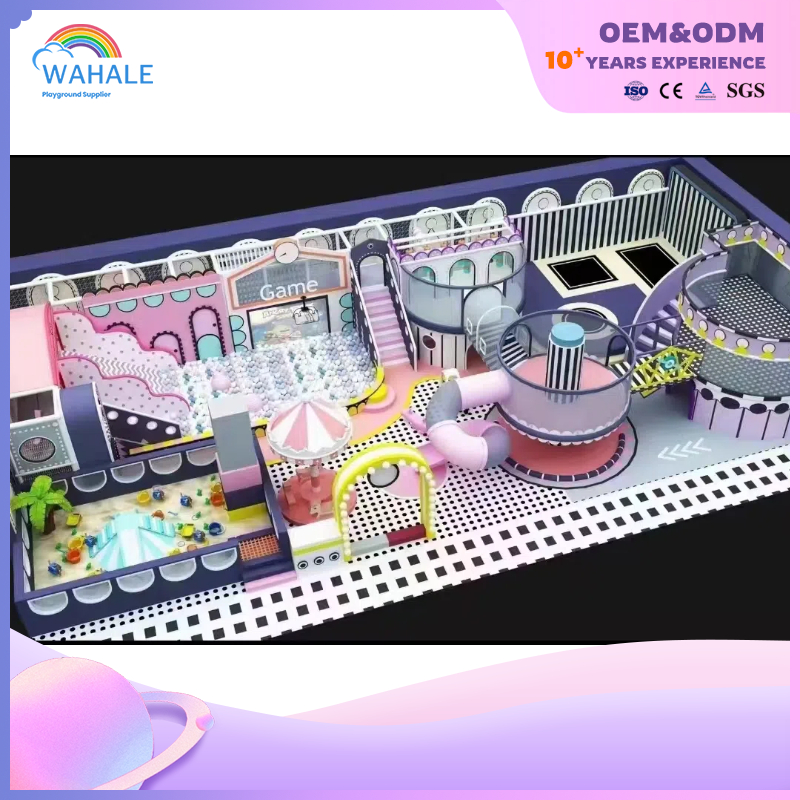 Sales Center Interior Purple Castle Shape Children's Soft Decoration Playground Equipment Dealer