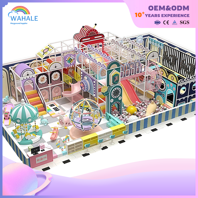 A 210-square-meter Indoor Colorful Robot-shaped Customized Children's Maze Playground Equipment in A Shopping Mall