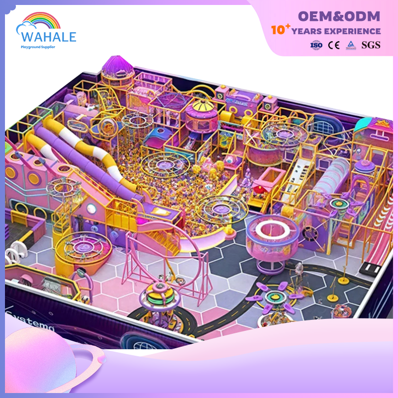 300-square-meter Indoor Purple Neon Video Game-themed Customized Children's Playground Equipment