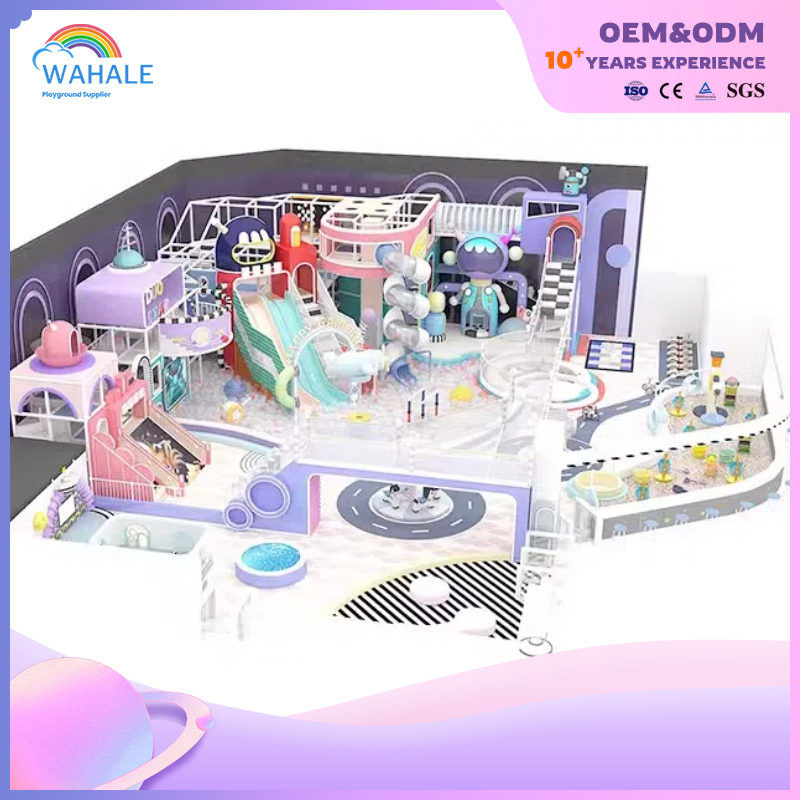 Purple Space-themed Custom-made Children's Soft Furnishings And Playground Equipment in The Sales Center