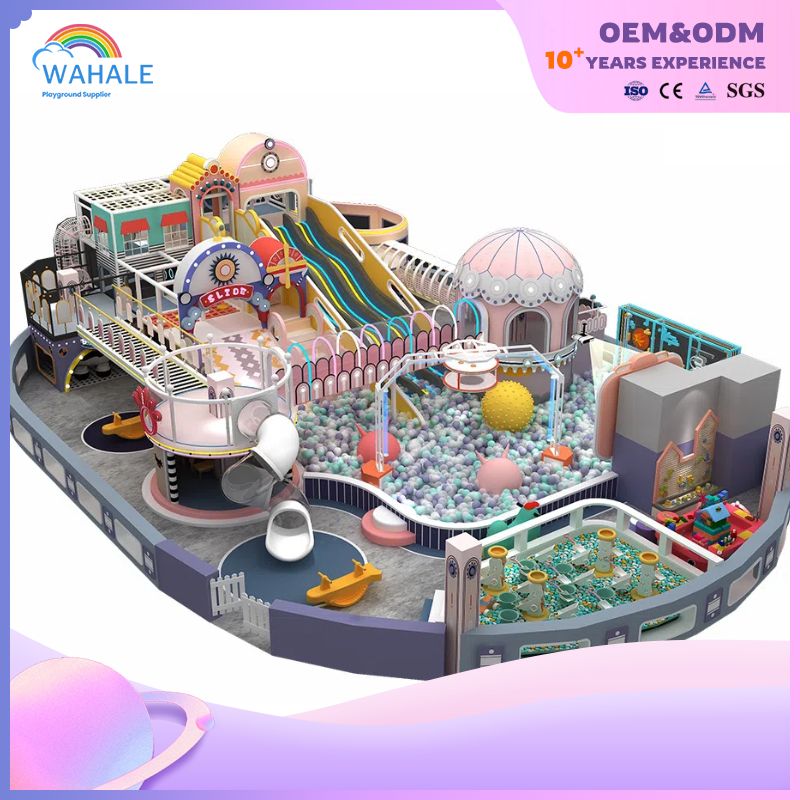 A 400-square-meter Indoor Macaron-colored Castle-shaped Customized Children's Maze Playground Equipment