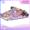 The Indoor Children's Playground Equipment in The Sales Center Is Custom-made in The Shape of A Pinkish-purple Castle