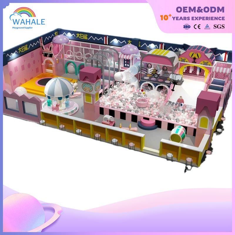Custom-made Soft Furnishings And Playground Equipment in The Shape of Pink And Purple Cartoon Animals for Kindergartens