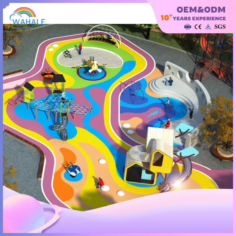 Scenic Spot Outdoor Color Wooden House Shape Playground Customized Children's Physical Training Park