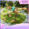 Scenic Spot Outdoor Green Frog Shape Custom Wooden Playground Children Enter The Park Equipment