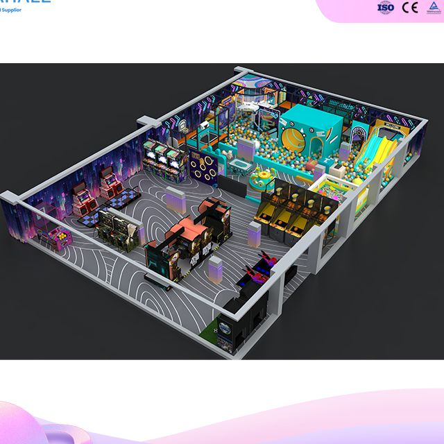 WAHALE Israel Project: 180㎡ Tech-Themed Indoor Playground with Spiral Tube Slide
