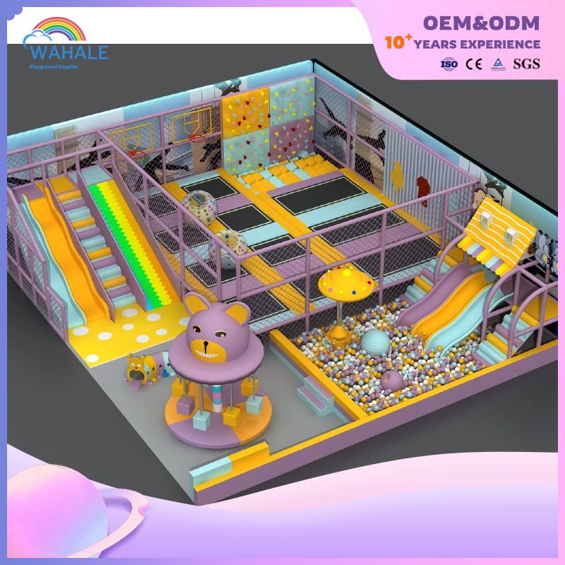 Forest Theme Indoor Trampoline Park Customized Children's Bear Head Playground Equipment Wholesale