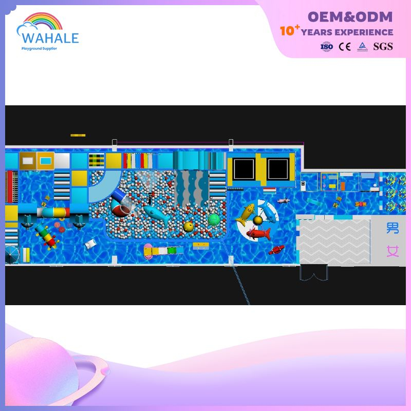 Underwater World Theme Customized Indoor Playground Children Indoor Blue Amusement Park Equipment