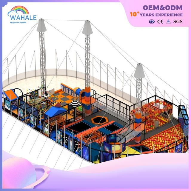 Macaron Color Children's Indoor Climbing Net Trampoline Park Equipment Wholesale