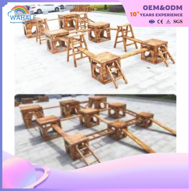 Carbonized Camphor Pine Climbing Combination Children's Play Equipment Wholesale
