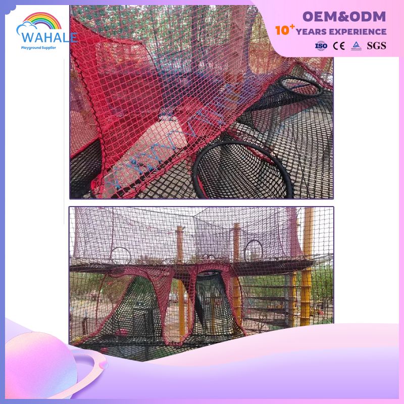 High Quality Custom Children's Indoor Soft Play Equipment Hand-woven Mountaineering Rainbow Net Play Equipment Wholesale
