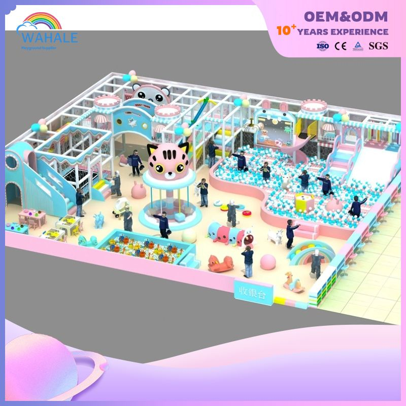 Blue And Pink Rope Rope Net Children's Indoor Amusement Park Dream Children's Castle Paradise