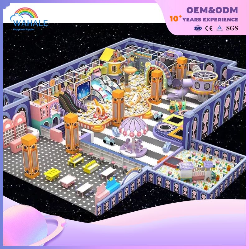 Purple Custom Shopping Mall Indoor Children's Sports Parkour Trampoline Park Amusement Facilities Supplier