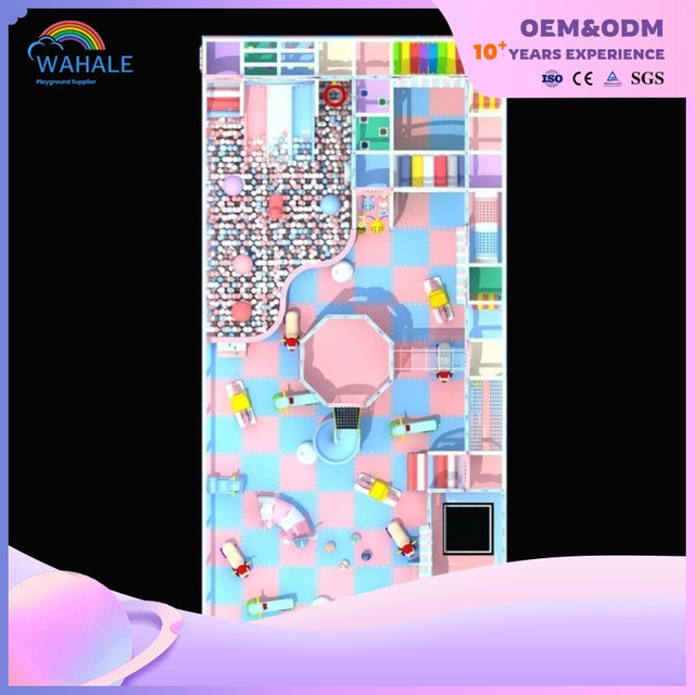 Kindergarten Indoor Blue Pink Indoor Playground Customized Children's Amusement Park Equipment