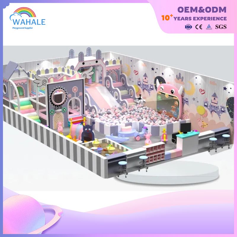 Purple Video Game Theme Children's Indoor Play Custom Cute Soft Installation Playground Equipment