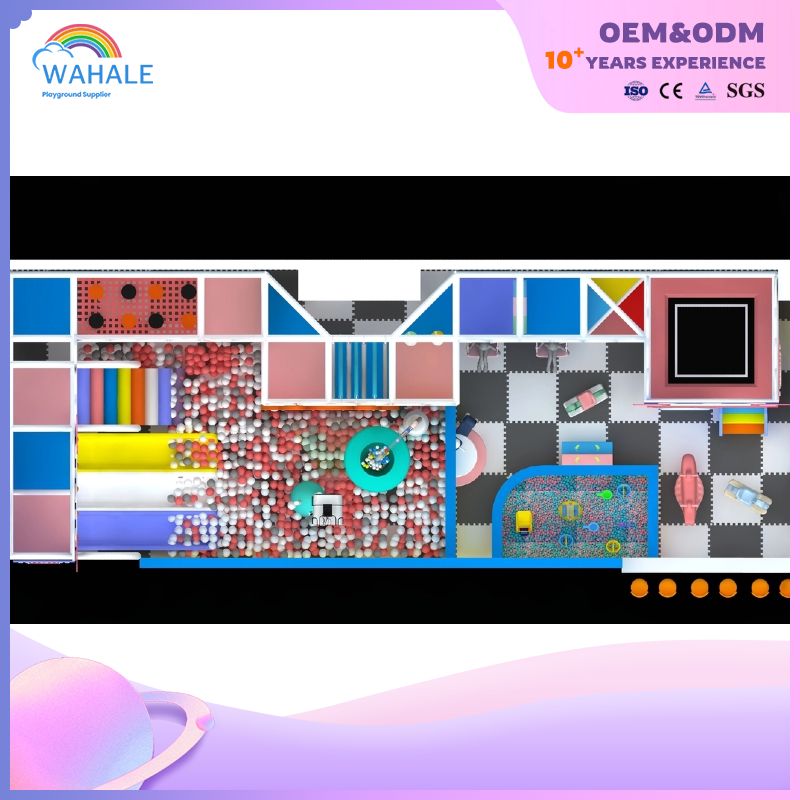 Custom Indoor Children's Maze Koko Cat Soft Play Equipment Indoor Playground Candy Themed Toddler Play Modules