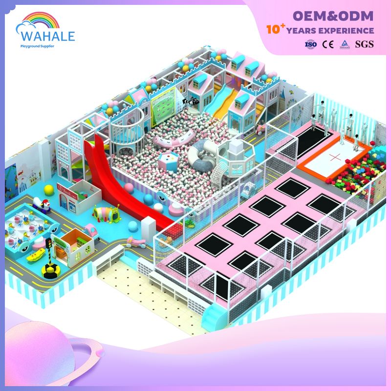 Indoor Playground Jump Park Commercial Trampoline Park Equipment with Roller Coaster, Foam Pit, Ninja Court, Ball Pool