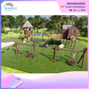 Coffee Color House Shape Children's Wooden Outdoor Playground Equipment Supplier