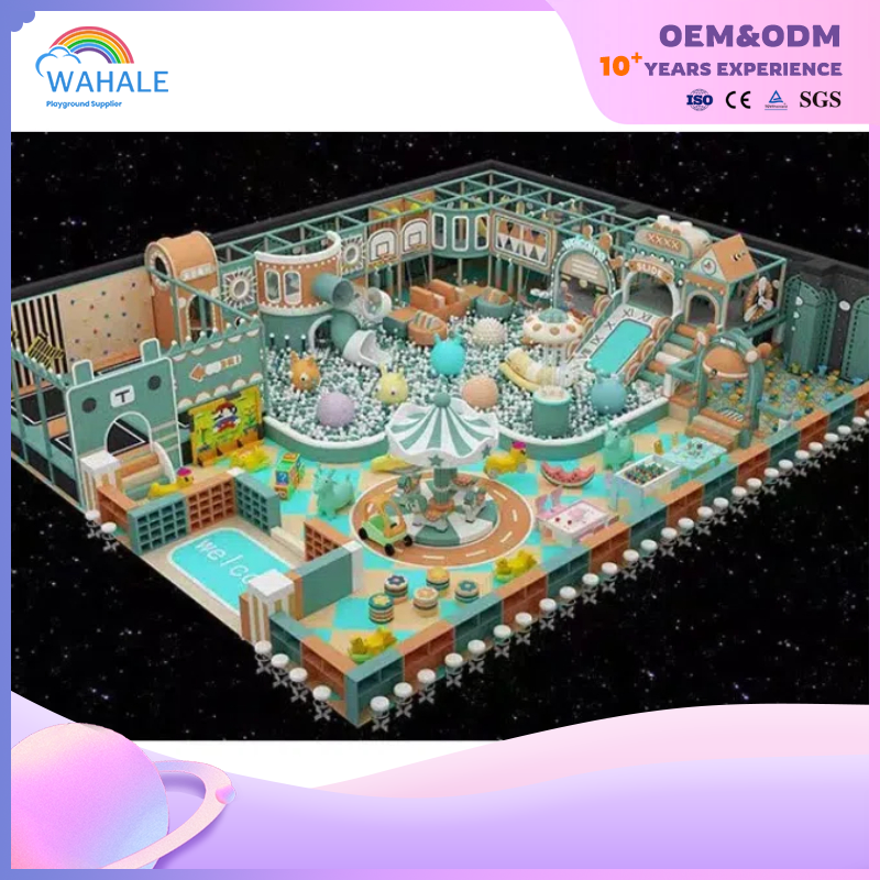 Shopping Mall Indoor Green Cartoon Theme Customized Children's Sports Playground Equipment Suppliers