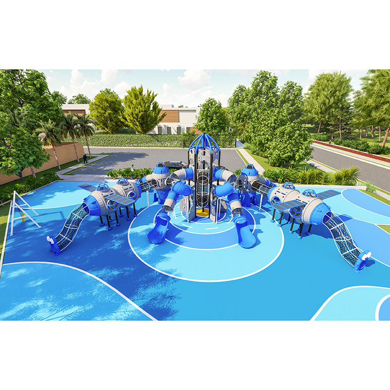 Grayish blue gradient spiral pipe slide