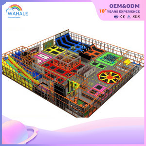 Sales Center Indoor Color Trampoline Soft Installation Crossing Playground Equipment Dealer