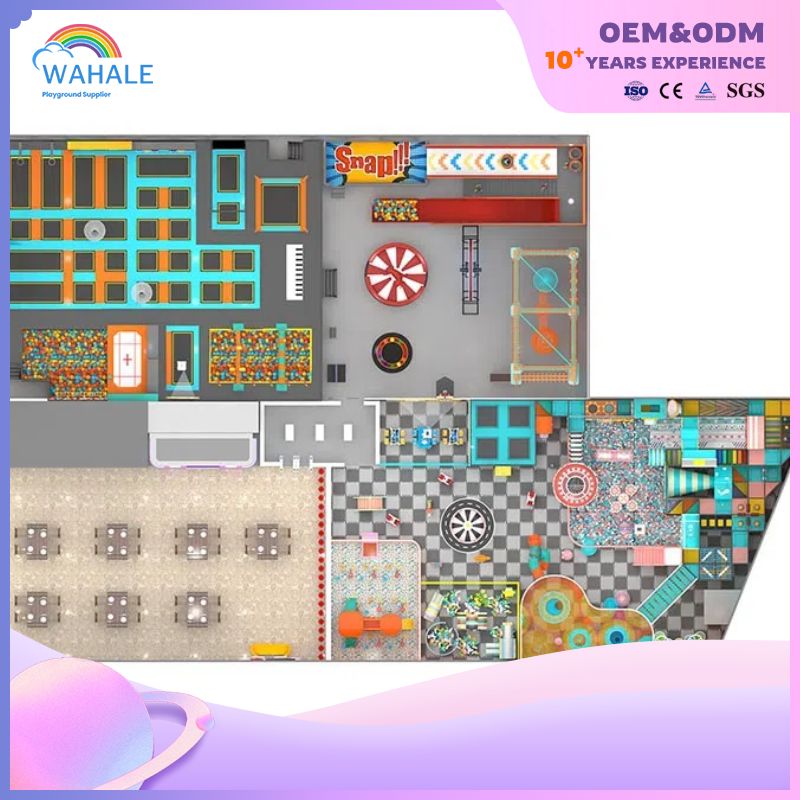 Video Games Digital Theme Customized Children's Indoor Playground Children's Orange Soft Trampoline Park Suppliers