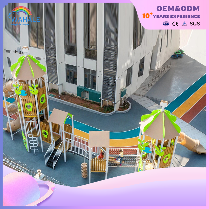 Sales Center Outdoor Forest Theme Customized Wooden Playground Children Escape Slide Park