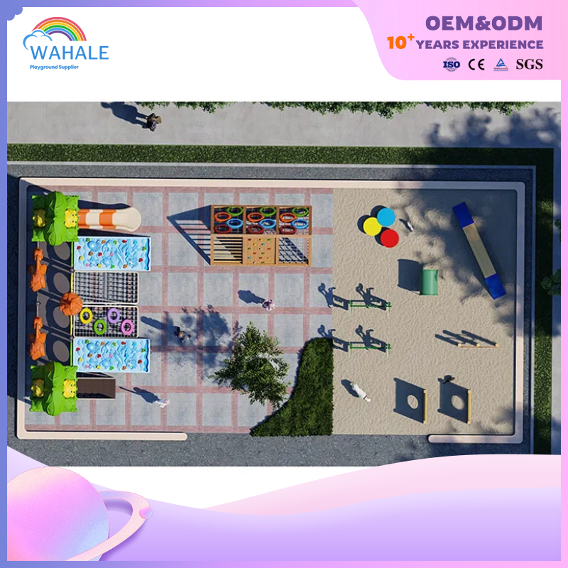 Park Outdoor Green Cartoon Style Slide Park Customized Children's Exercise Amusement Equipment Wholesale