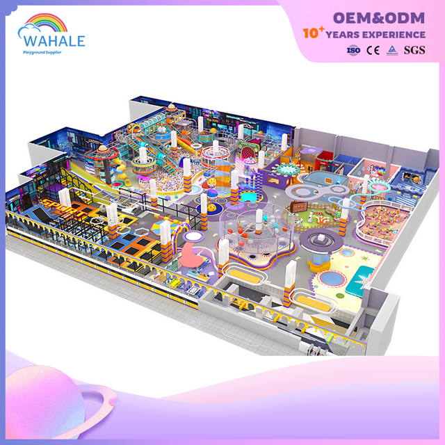 Purple Video Game Theme Custom Indoor Soft Installation Playground Children Indoor Crossing Equipment