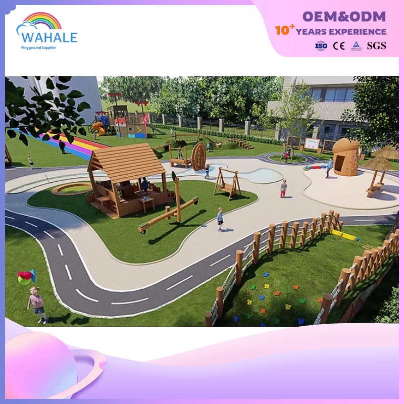 Customized Early Education Center Outdoor Wooden Children's Slide Playground Equipment Supplier