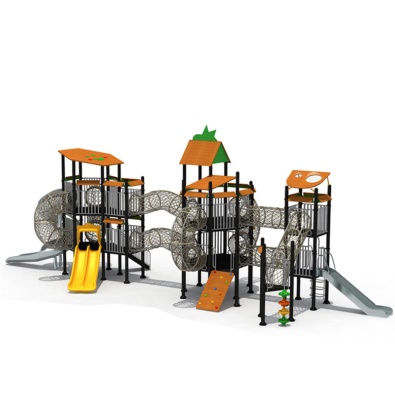 Grey braided rope climbing path