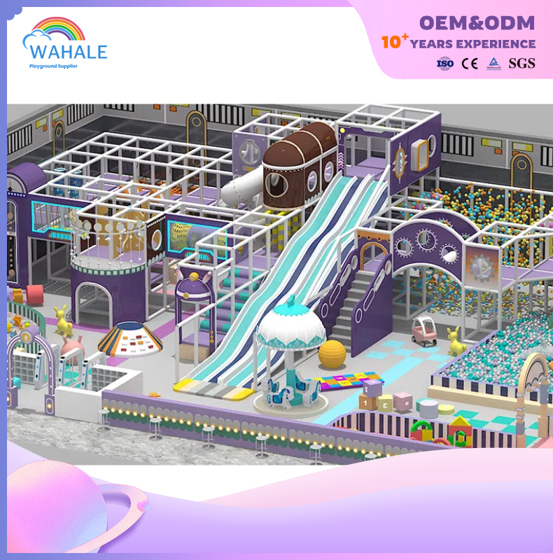 Mall Indoor Purple Department Children Parent-child Interactive Crossing Playground Equipment Suppliers