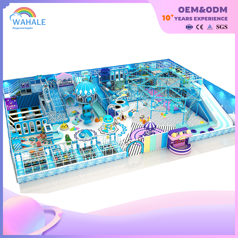 Coffee Shop Indoor Blue Soft Installation Marine Theme Custom Parent-child Interactive Playground Equipment