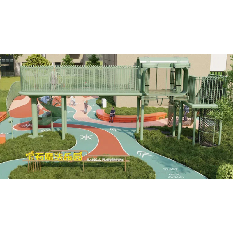 Dark green braided rope climbing frame