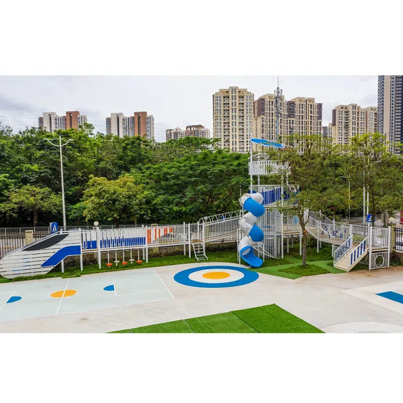 White pole climbing walkway