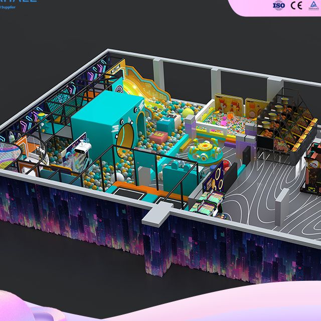 WAHALE Israel Project: 180㎡ Tech-Themed Indoor Playground with Spiral Tube Slide