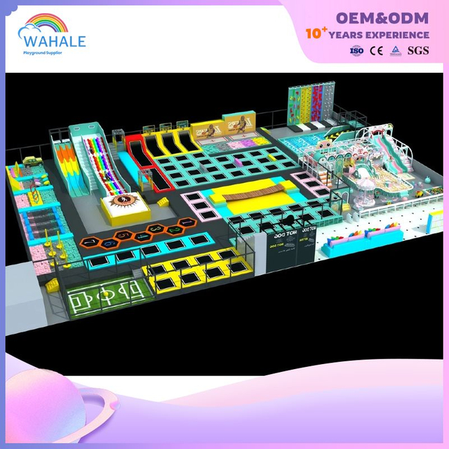 Recreational Center Rock Climbing Wall Facilities Customized Large Indoor Amusement Trampoline Park Equipment Wholesale