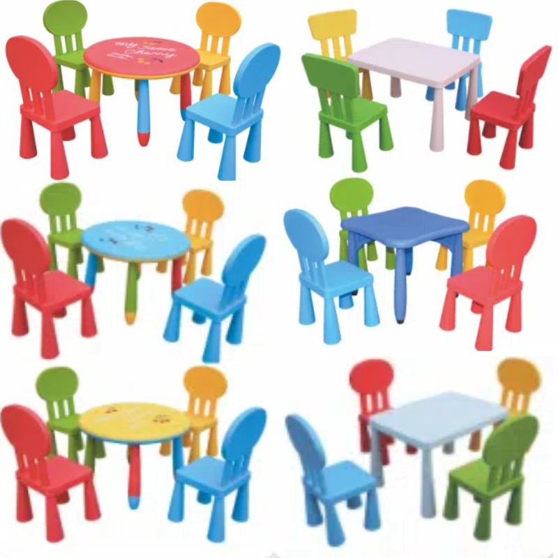 color square tables and chairs