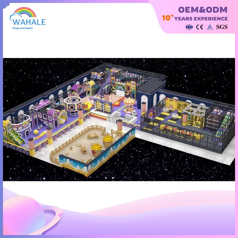 Purple Custom Shopping Mall Indoor Children's Sports Parkour Trampoline Park Amusement Facilities Supplier
