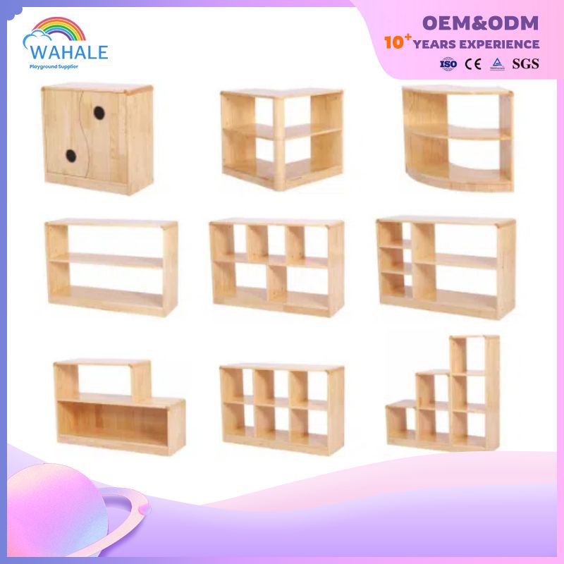 Indoor Children's Oak Square Table And Chair Combination Toy Cabinet Equipment Wholesale