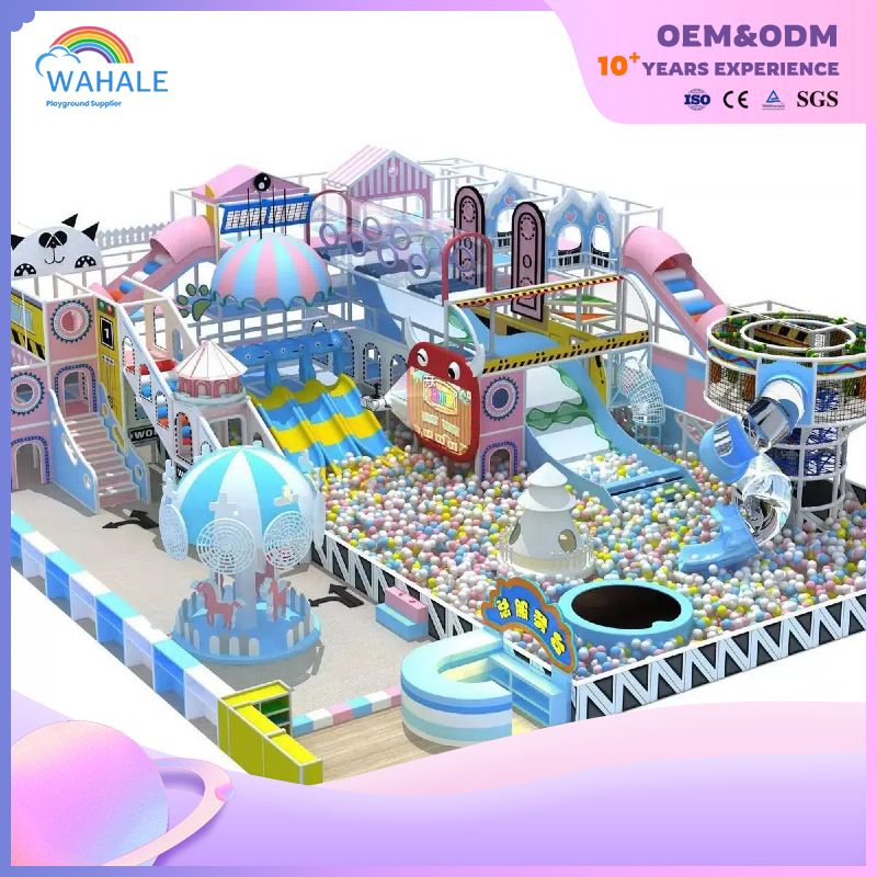 Blue And Pink Are Customized Indoor Soft Sports Playground Equipment for Children
