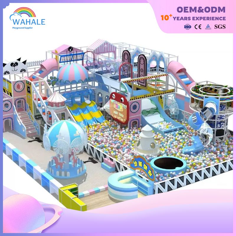 Blue And Pink Are Customized Indoor Soft Sports Playground Equipment for Children