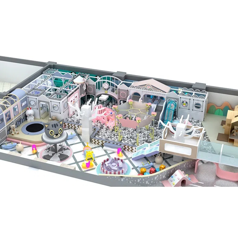 pink green house modeling maze