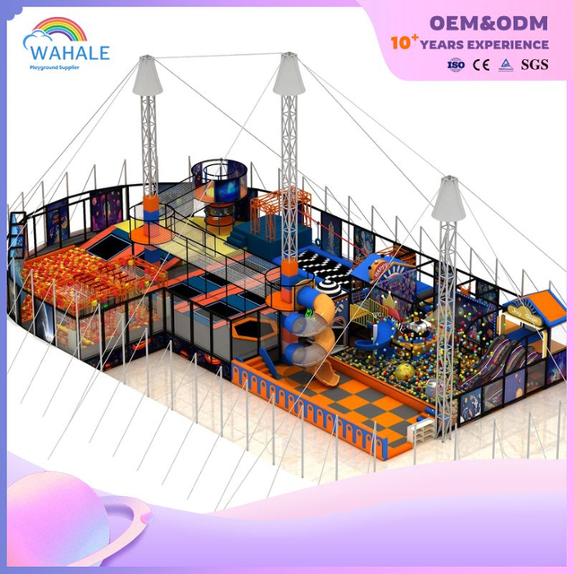 Macaron Color Children's Indoor Climbing Net Trampoline Park Equipment Wholesale