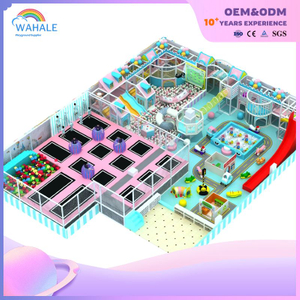 Indoor Playground Jump Park Commercial Trampoline Park Equipment with Roller Coaster, Foam Pit, Ninja Court, Ball Pool