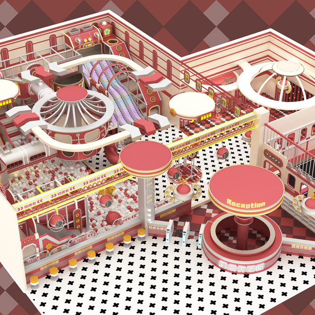 New 500-600-700-1000 Flat Indoor High-end Playground with Light Slide Supplier