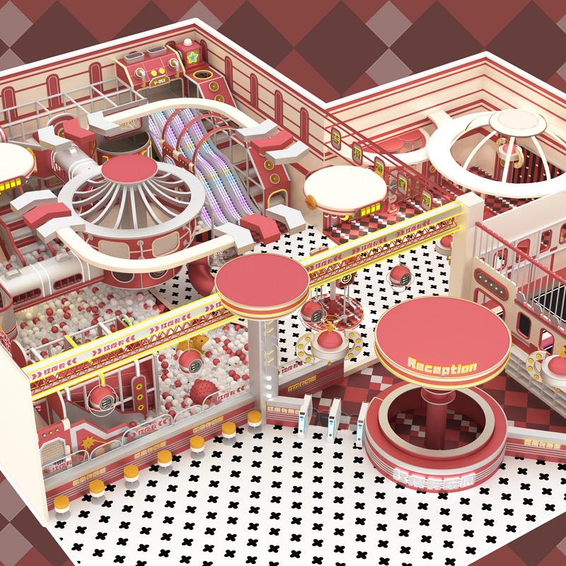 New 500-600-700-1000 Flat Indoor High-end Playground with Light Slide Supplier