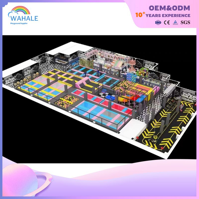 Cyberpunk Style Indoor Trampoline Park Playground Aground Fabricant professionnel