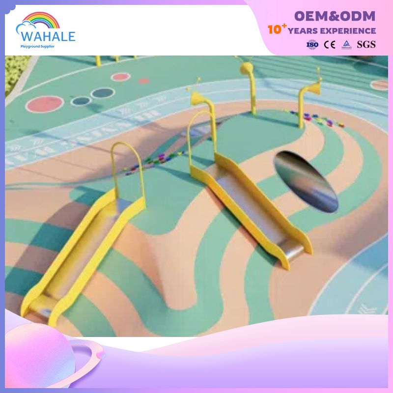 Park Outdoor Green Monster Shape Custom Children's Playground Equipment Supplier
