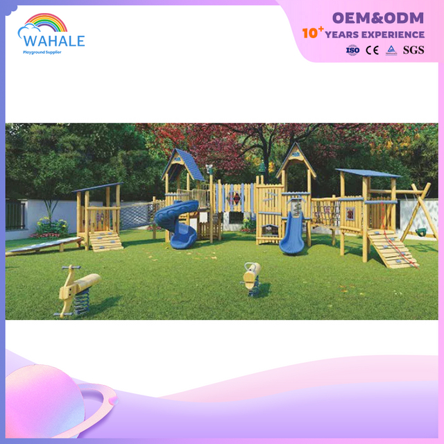 Blue Castle Modeling Customized Residential Outdoor Children's Slide Park Equipment Wholesale